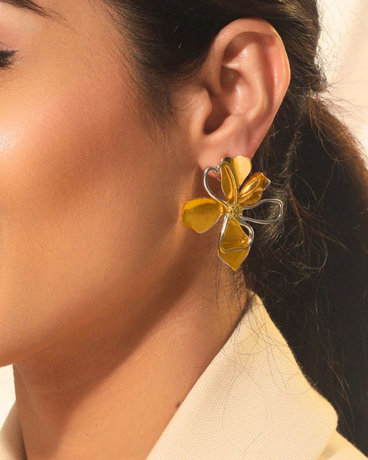 DUAL FLOWER EARRINGS