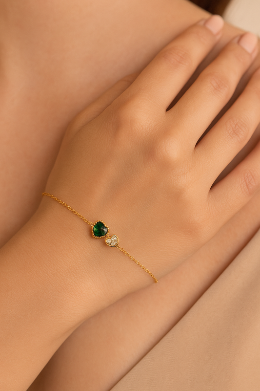 GREEN HEART BRACELET
