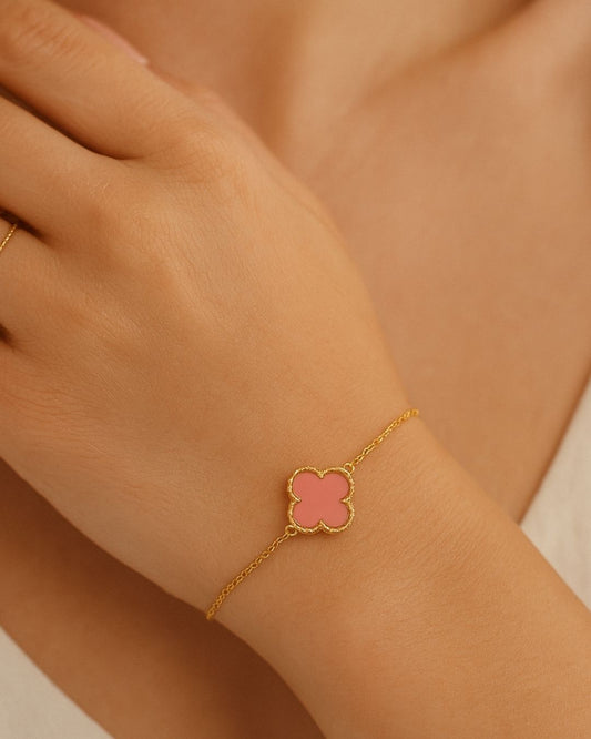 PINK CLOVER CHAIN BRACELET