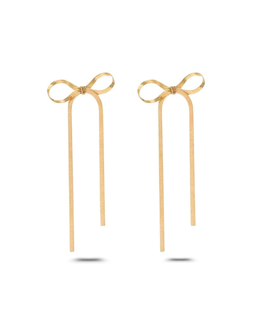 CHAIN BOW EARRINGS