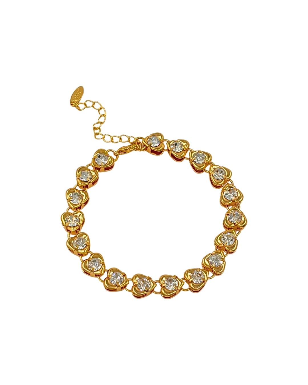 HEART LINKED CRYSTAL BRACELET