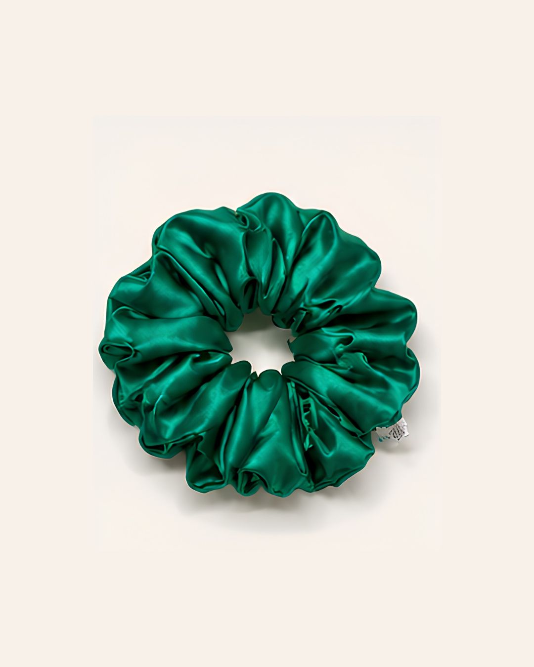Emerald green satin scrunchie stylish korean hair accessory