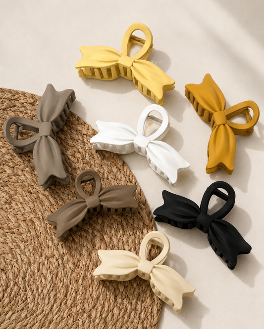 Korean Matte Bow Claw Clip | Non Slip Hair Clutcher