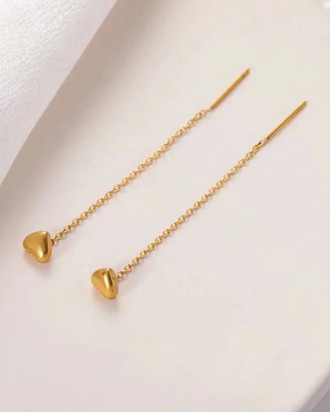 HEART CHAIN EARRINGS