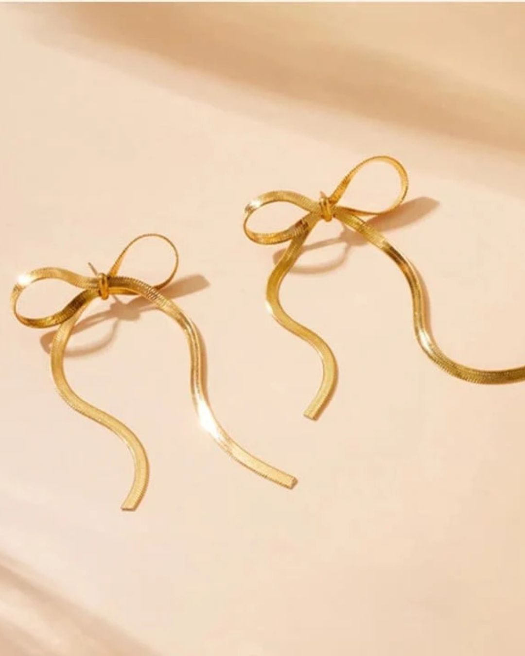 CHAIN BOW EARRINGS