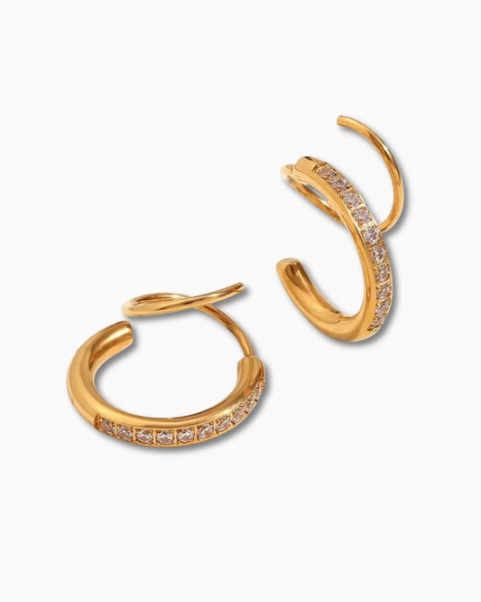 CRYSTAL DUAL CURL EARRING
