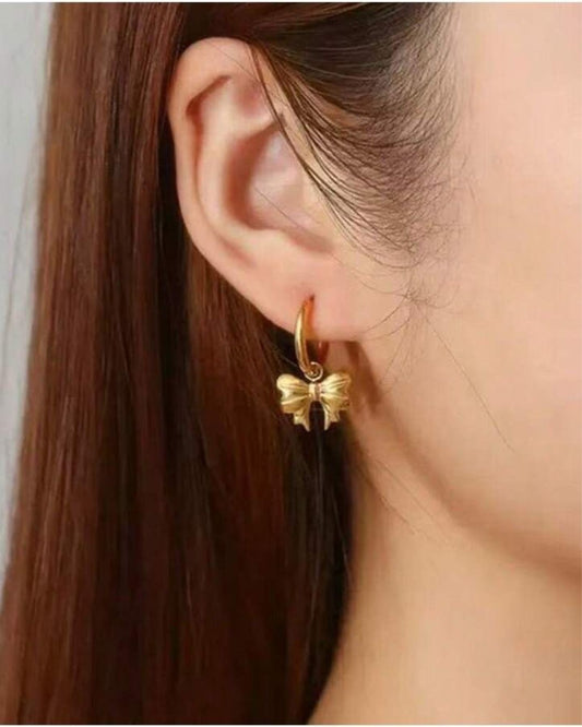 BOW HOOP EARRING