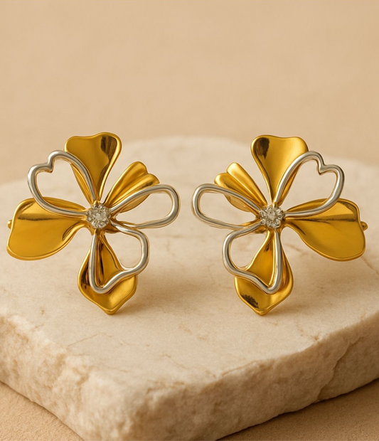 DUAL FLOWER EARRINGS