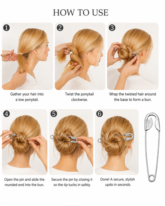Safety Pin Claw Clip
