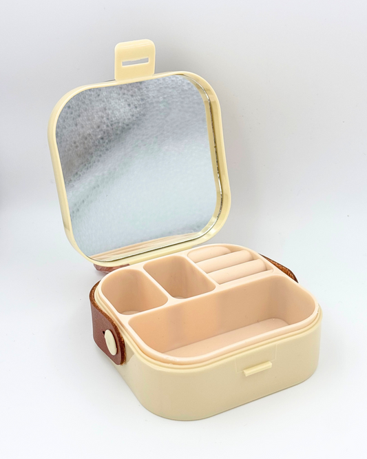 BEIGE JEWELLERY ORGANISER WITH MIRROR
