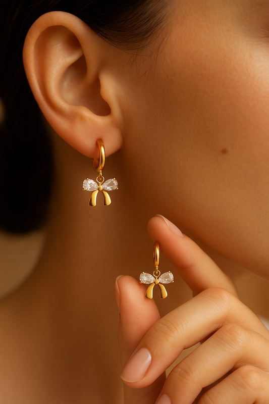 CRYSTAL BOW EARRINGS