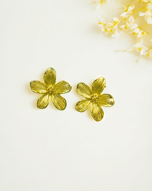 BRASS FLORAL EARRINGS