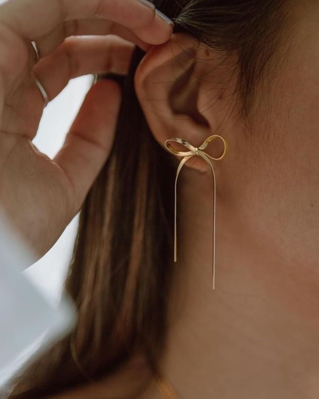 CHAIN BOW EARRINGS