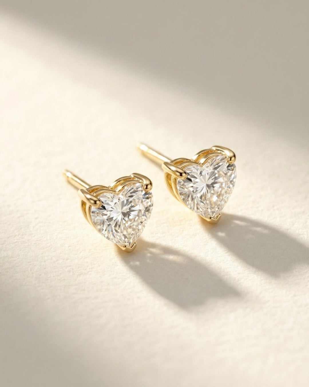 HEART SOLITAIRE EARRINGS