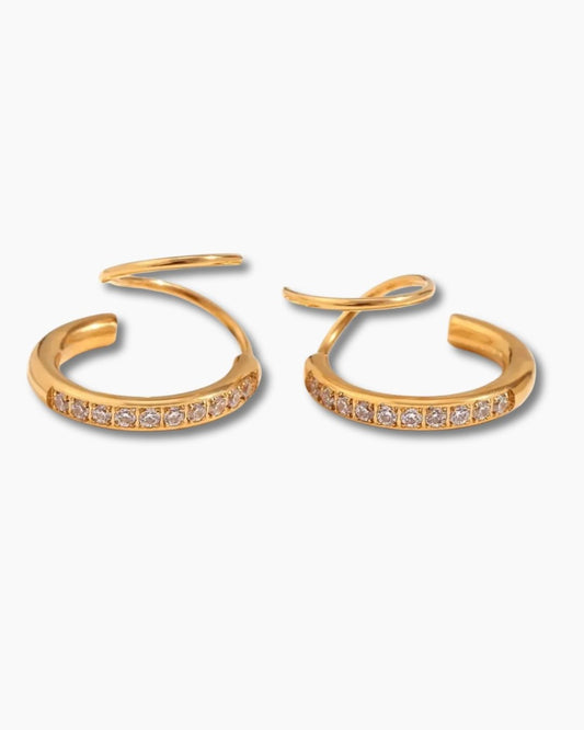 CRYSTAL DUAL CURL EARRING