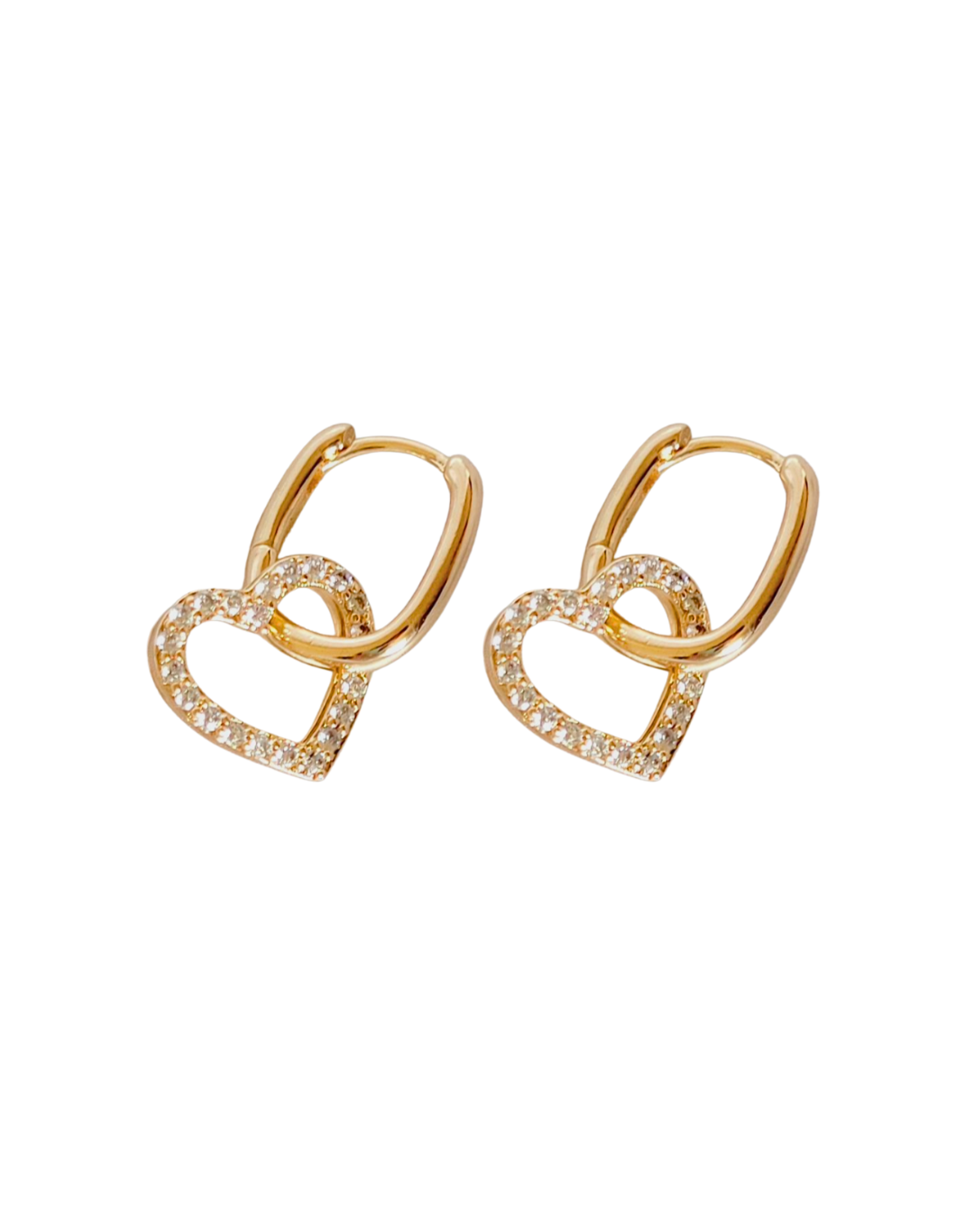 STUD HEART HOOPS