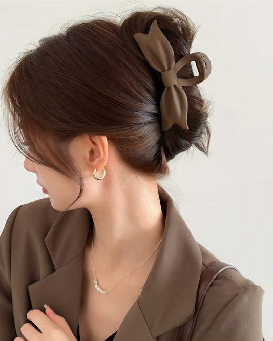 Korean Matte Bow Claw Clip | Non Slip Hair Clutcher