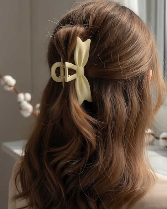 Korean Matte Bow Claw Clip | Non Slip Hair Clutcher