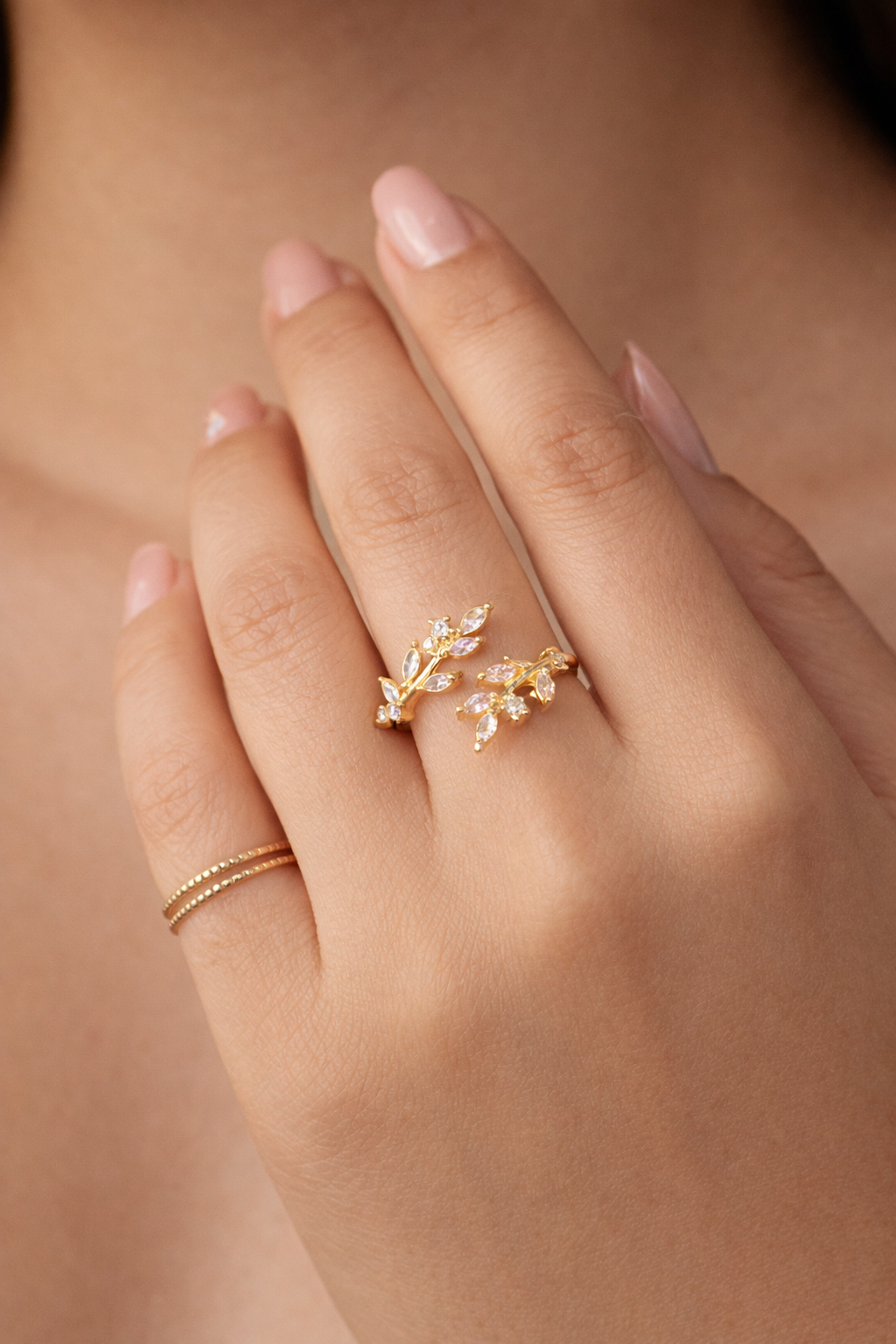 LOVERS LEAF RING WITH RING BOX
