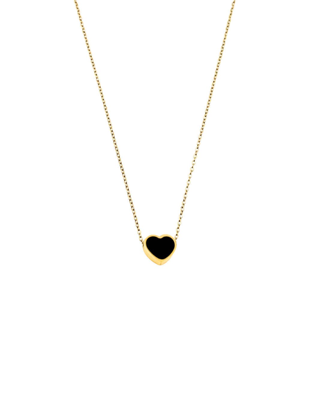 DUAL BLACK AND WHITE HEART PENDANT