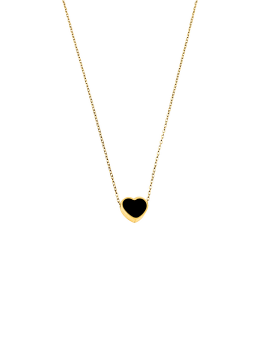 DUAL BLACK AND WHITE HEART PENDANT