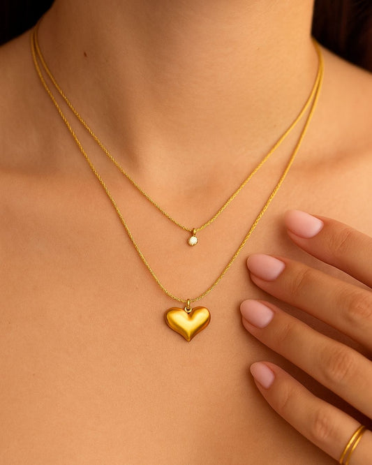 CRYSTAL HEART LAYERED PENDANT