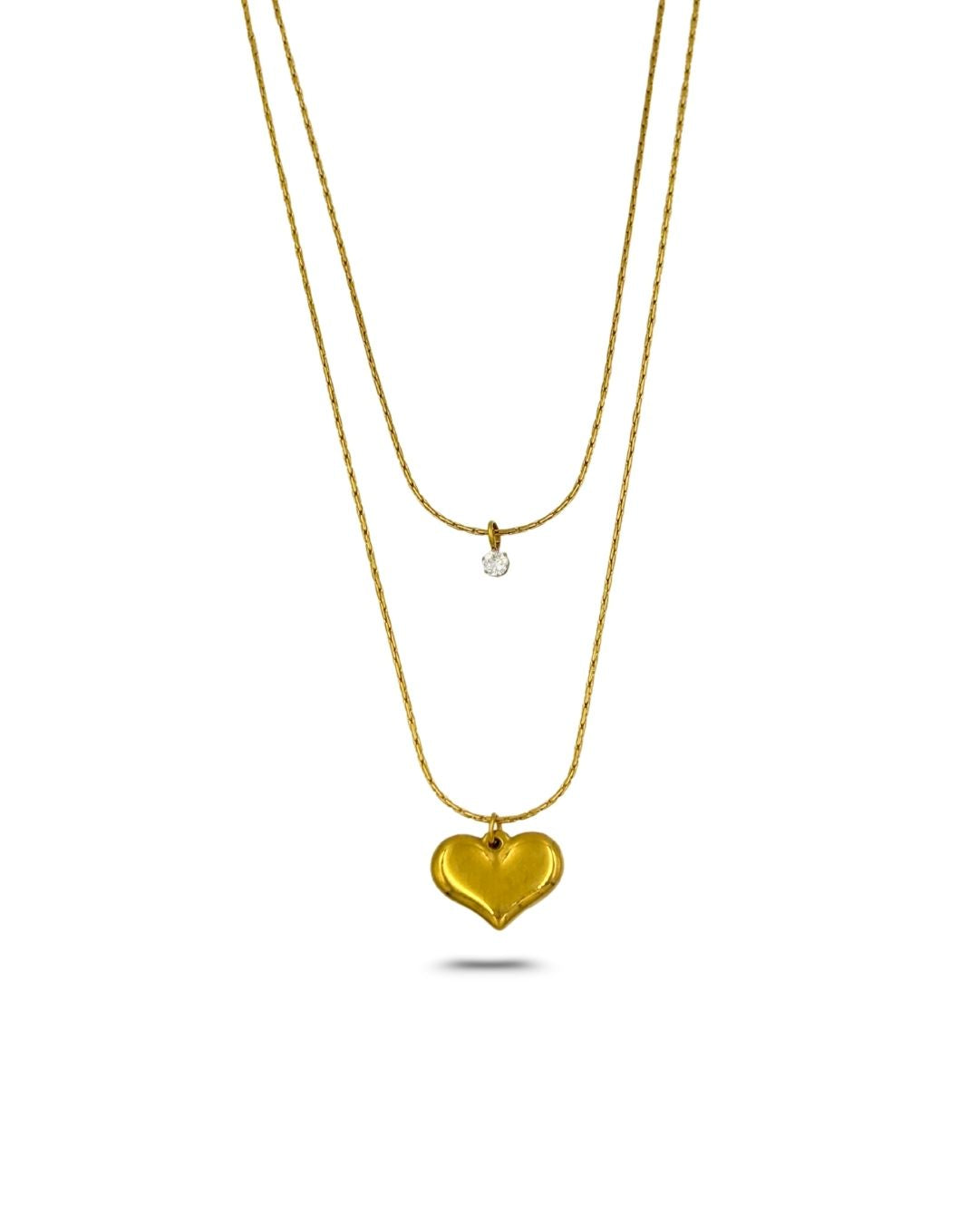 CRYSTAL HEART LAYERED PENDANT