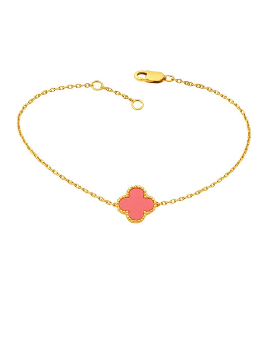 PINK CLOVER CHAIN BRACELET