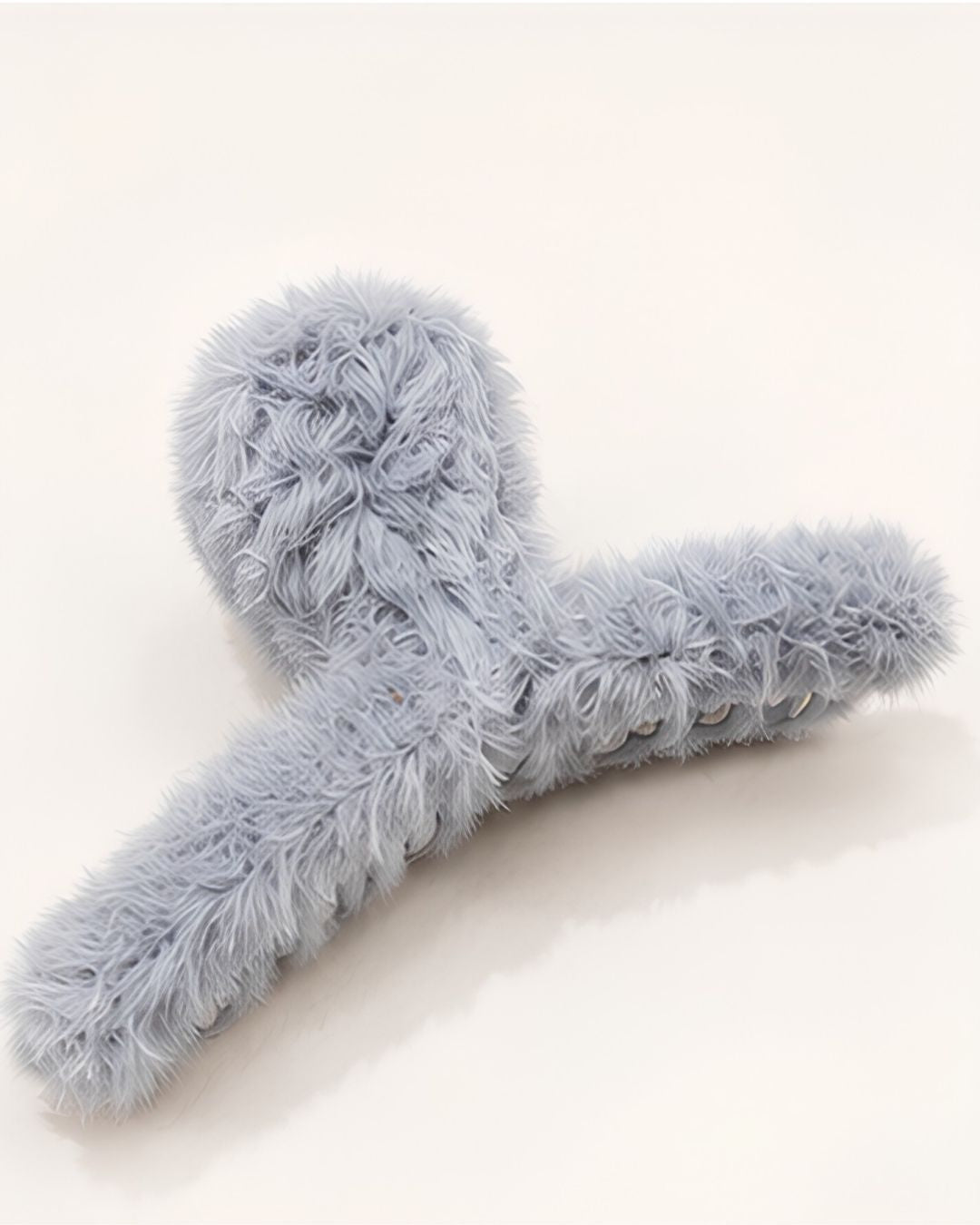 Blue plush hair claw clip aesthetic hair accessory