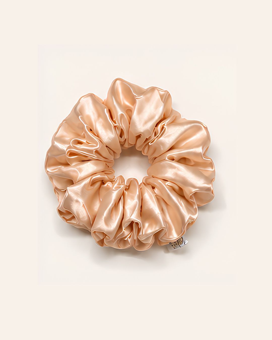 Champagne satin scrunchie elegant hair tie for women