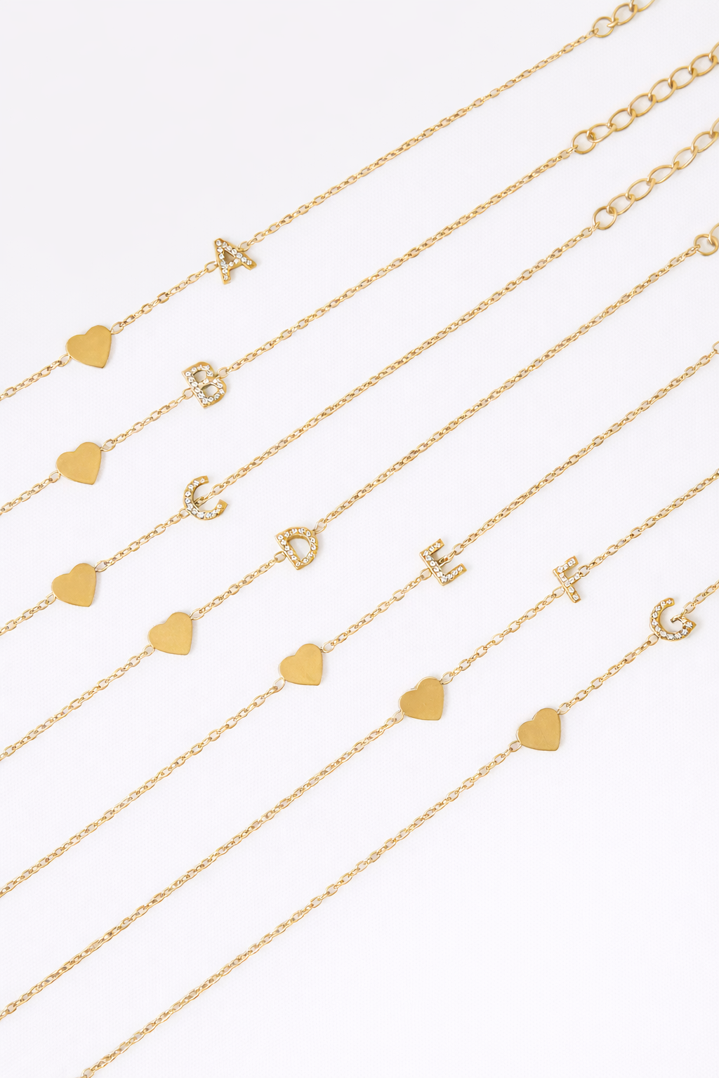 Letter bracelet for women with gold stainless steel chain