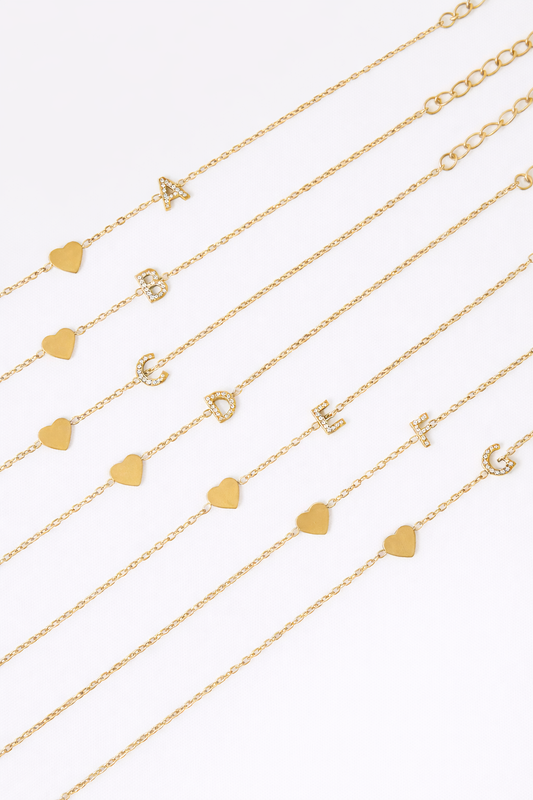 Letter bracelet for women with gold stainless steel chain