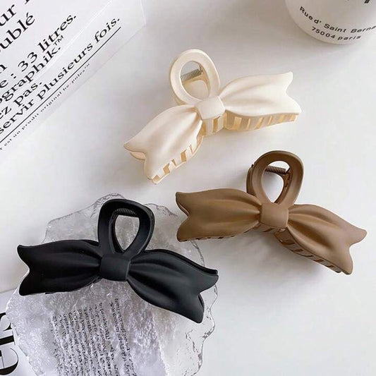 Matte bow hair claw clips for women aesthetic korean hair accessories