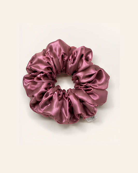 Mauve silk scrunchie soft aesthetic hair accessory