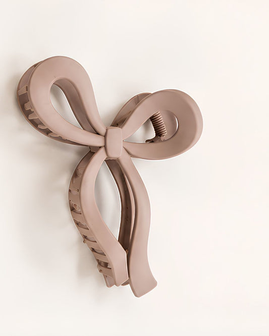 Nude bow claw clip stylish hair accessory for women