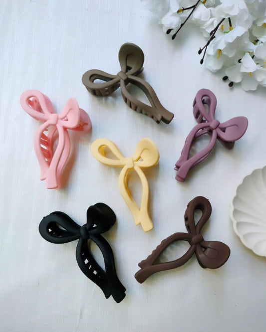 Pastel bow claw clips for women cute korean hair accessories
