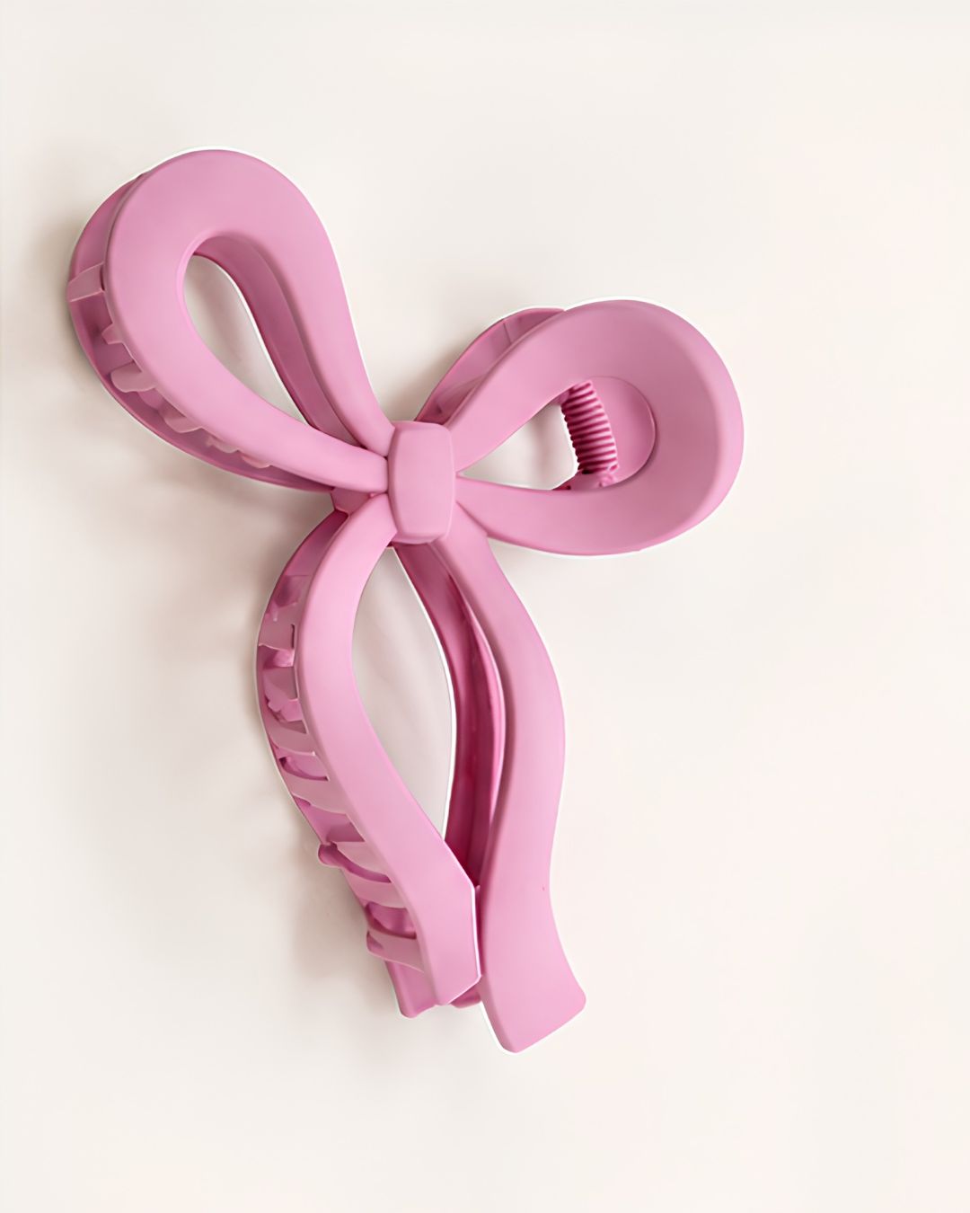 Pink bow hair clutcher cute pastel hair accessory