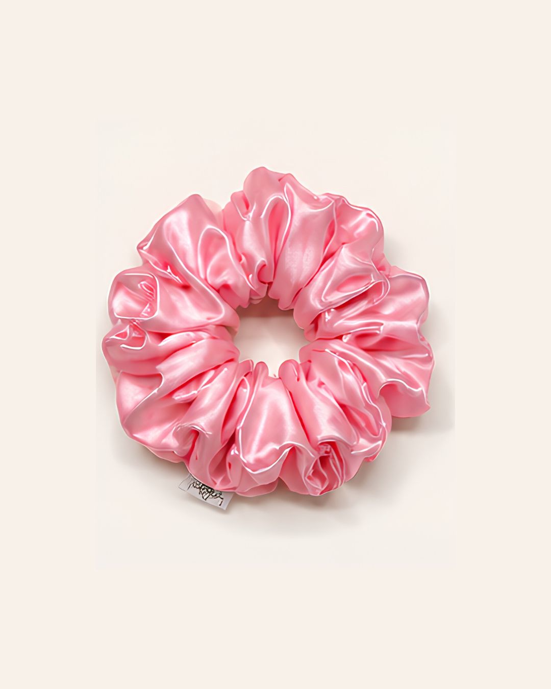 Pink satin scrunchie cute korean hair accessory