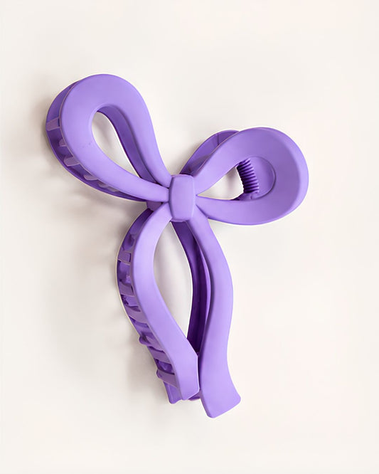Purple bow hair claw clip cute korean hair accessory