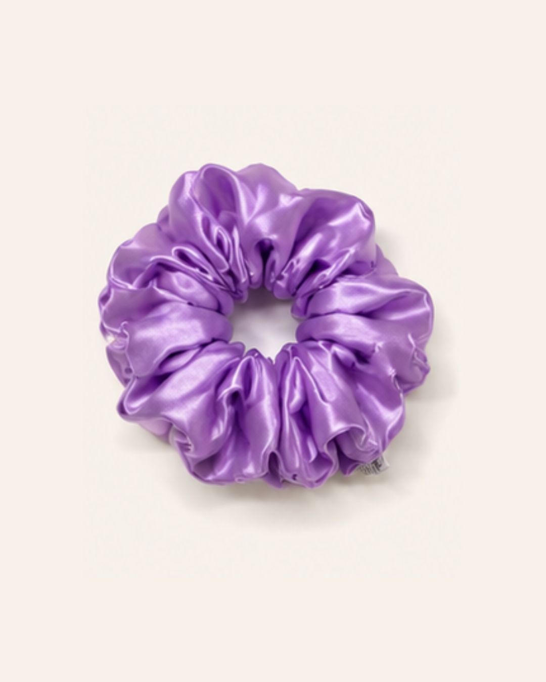 Purple satin scrunchie aesthetic hair tie for women