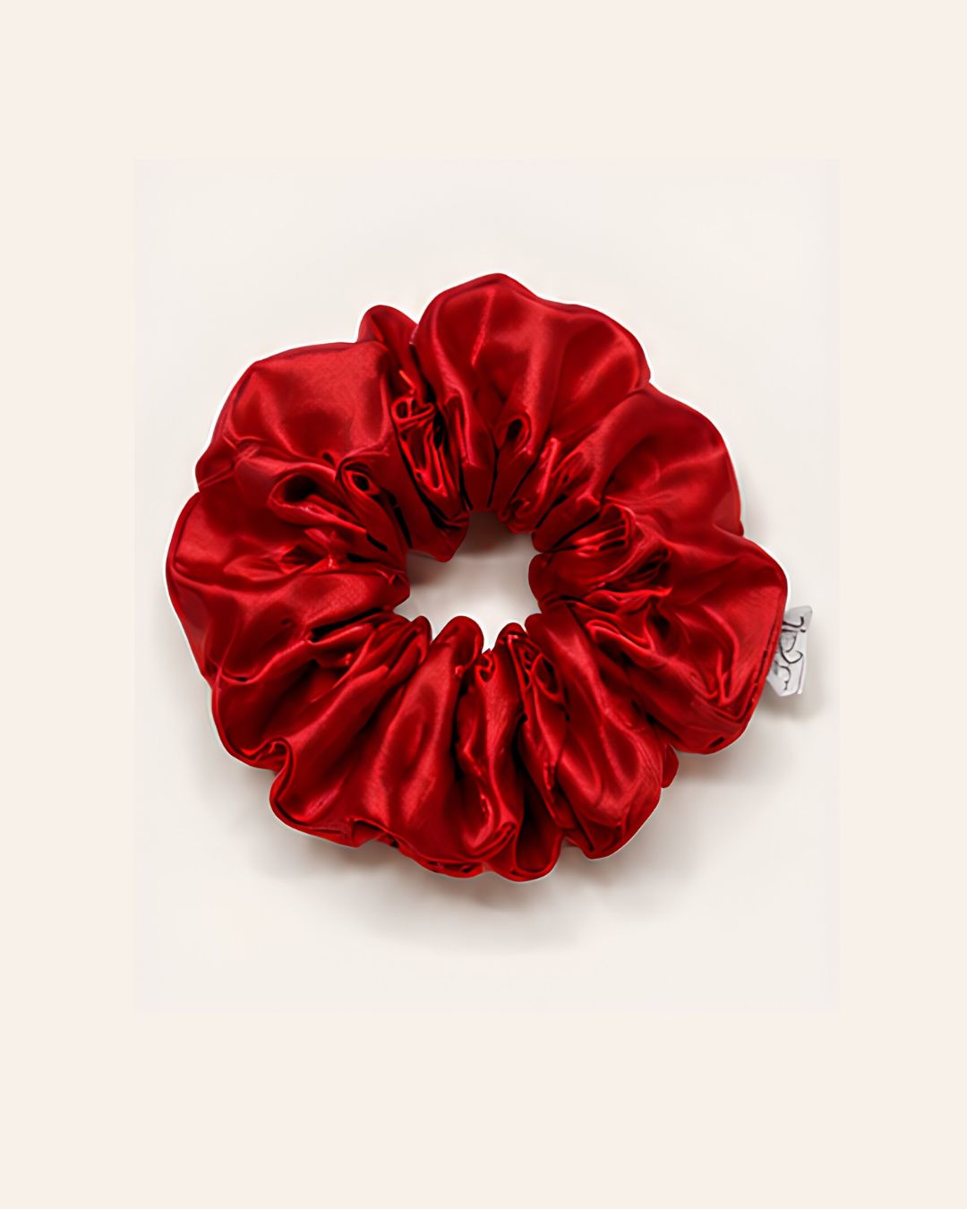 Red satin hair scrunchie stylish hair tie for women