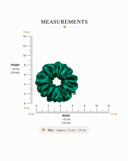 Satin scrunchie measurement and size chart